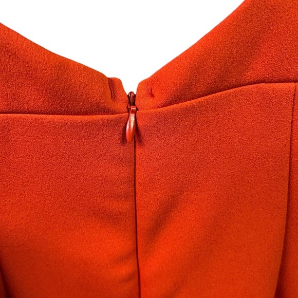 Hello‎ Molly Dress Large Orange One-Shoulder Midi Fitted Slit Padded Bust Bold - Picture 7 of 15